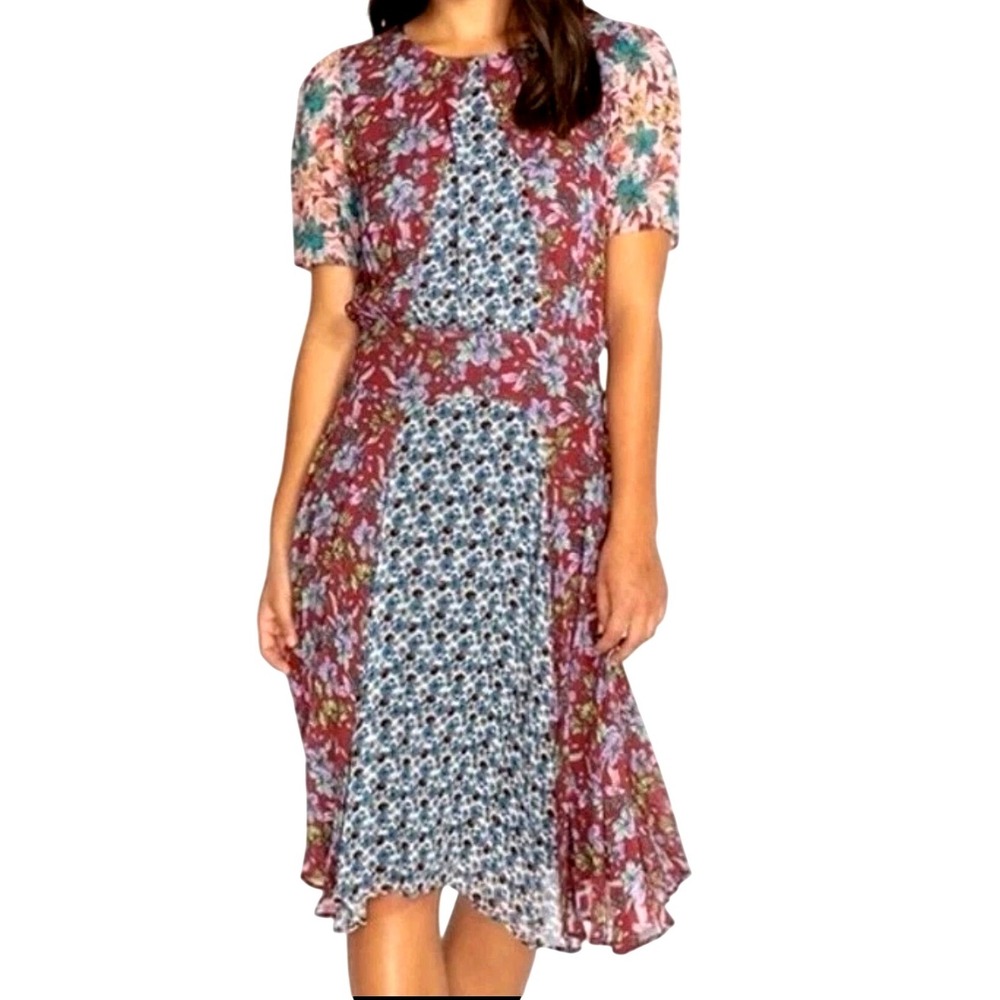 NEW Johnny Was Jade Sonny‎ Mixed Floral Patchwork Midi Dress Feminine Garden